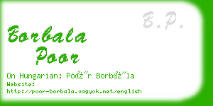 borbala poor business card